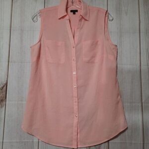 Talbots Blouse Ladies Size Medium Peach sleeveless classic core